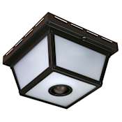 Heath Zenith 4 Light 9-11/32" Wide Outdoor Flush Mount Ceiling Fixture - Motion Sensor Activated Black