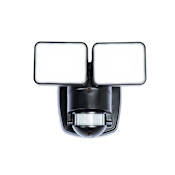 Heath Zenith 2 Light 7-1/4" Wide Integrated LED Outdoor Dual Head Flood Light - Motion Sensor Activated Black