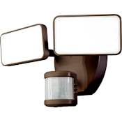 Heath Zenith 2 Light 10-25/32" Wide Integrated LED Outdoor Dual Head Flood Light - Motion Sensor Activated Bronze