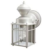 Heath Zenith Bayside 1 Light 150 Degree Motion Activated Decorative Security Wall Sconce, Matte White Matte White