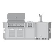 Hestan 98 Inch Wide Outdoor Living Suite with Bar Stainless Steel