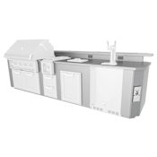 Hestan 146 Inch Wide Outdoor Living Suite with Bar Stainless Steel