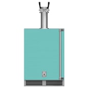 Hestan 24 Inch Wide 5.2 Cu. Ft. Built-In Double Tap Kegerator with Left Hinging Door Bora Bora