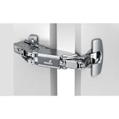 Hettich Sensys Overlay Concealed Euro Cabinet Door Hinge with 165 Degree Opening Angle and Self Close Function - Single Hinge Zinc
