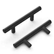 Hickory Hardware Bar Pulls 2-1/2" Center to Center Contemporary Round Bar Cabinet Handle / Drawer Bar Pull Black Brushed Nickel