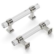 Hickory Hardware Pack of 10 - Crystal Palace 3" Center to Center Clear Acrylic Smooth Bar Cabinet Handles / Drawer Bar Pulls Crysacrylic / Polished Nickel