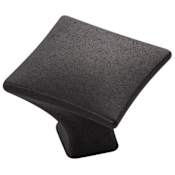 Hickory Hardware Twist Pack of (10) - 1-1/4 Inch Square Cabinet Knobs / Drawer Knobs Black Iron