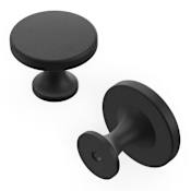 Hickory Hardware Forge Pack of (10) - 1-3/8 Inch (35 mm) Farmhouse Chic Flat Mushroom Cabinet Knobs / Drawer Knobs Black Iron