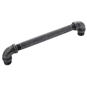 Hickory Hardware Pack of 10 - Pipeline 6-5/16" Center to Center Pipe Style Rustic Industrial Cabinet Handles / Drawer Pulls Black Nickel Vibed