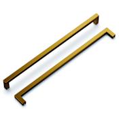 Hickory Hardware Skylight Pack of (5) 12" Center to Center Square Bar Appliance Handle / Appliance Pull Brushed Golden Brass