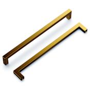 Hickory Hardware Skylight 8-13/16" Center to Center Square Large Cabinet Handle / Square Drawer Pull Brushed Golden Brass