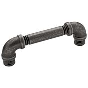 Hickory Hardware Pack of 10 - Pipeline 3-3/4" Center to Center Pipe Style Modern Industrial Cabinet Handles / Drawer Pulls Black Nickel Vibed