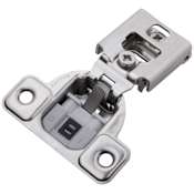 Hickory Hardware 3/4 Inch Overlay Concealed Euro Cabinet Door Hinge with 106 Degree Opening Angle and Soft Close Function - Pack of 10 Polished Nickel