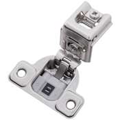 Hickory Hardware 1-3/8 Inch Overlay Concealed Euro Cabinet Door Hinge with 106 Degree Opening Angle and Soft Close Function - Pack of 10 Polished Nickel