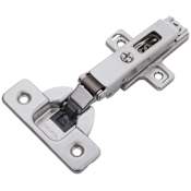 Hickory Hardware Full Overlay Concealed Euro Cabinet Door Hinge with 105 Degree Opening Angle and Soft Close Function - Pack of 10 Polished Nickel