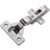 Hickory Hardware Partial Overlay Concealed Euro Cabinet Door Hinge with 105 Degree Opening Angle and Soft Close Function - Pack of 10 Polished Nickel