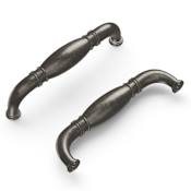 Hickory Hardware Williamsburg Pack of (5) 8" Center to Center Classic Vintage Farmhouse Cabinet Handles / Drawer Pulls Black Nickel Vibed