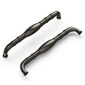 Hickory Hardware Williamsburg 12" Center to Center Vintage Rustic Farmhouse Appliance Handle / Appliance Pull Black Nickel Vibed