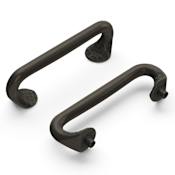 Hickory Hardware Pack of 10 - Craftsman 3" Center to Center Rustic Blacksmith Style Cabinet Handles / Drawer Pulls with Hammered Accents Black Iron