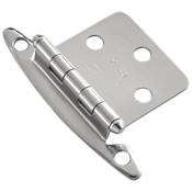Hickory Hardware Variable Overlay Traditional Cabinet Door Hinge with 170 Degree Opening Angle - Pack of 10 Chrome
