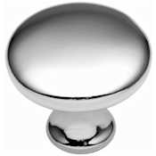 Hickory Hardware Conquest Pack of (25) - 1-1/8 Inch Mushroom Cabinet Knobs / Drawer Knobs Chrome