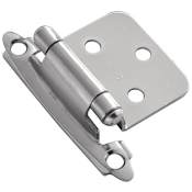 Hickory Hardware Variable Overlay Traditional Cabinet Door Hinge with 170 Degree Opening Angle and Self Close Function - Pack of 50 Chrome
