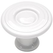 Hickory Hardware Pack of 25 - Conquest 1-3/16" Ringed Traditional Mushroom Cabinet Knobs / Drawer Knobs White