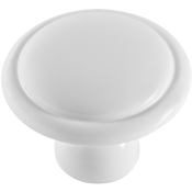 Hickory Hardware Pack of 25 - Conquest 1-3/8" Traditional Mushroom Cabinet Knobs / Drawer Knobs White