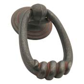 Hickory Hardware Manchester 1-1/2" Wide 2-3/16" Long Drop Pendant Ring Rustic Cabinet Pull / Drawer Pull Rustic Iron