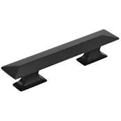 Hickory Hardware Bungalow 3 and 3-3/4 Inch Dual Center to Center Beveled Bar Cabinet Handle / Drawer Pull Matte Black