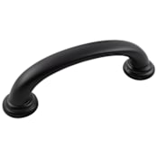 Hickory Hardware Zephyr 3" Center to Center Modern Industrial Curved Cabinet Handle / Drawer Pull Matte Black