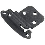 Hickory Hardware 3/8 Inch Inset Traditional Cabinet Door Hinge with 106 Degree Opening Angle - Pack of 50 Black Iron