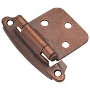 Hickory Hardware Variable Overlay Traditional Cabinet Door Hinge with 170 Degree Opening Angle and Self Close Function - Pack of 10 Antique Copper