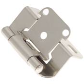 Hickory Hardware 1/2 Inch Overlay Wrap Cabinet Door Hinge with 170 Degree Opening Angle and Self Close Function - Pack of 20 Satin Nickel