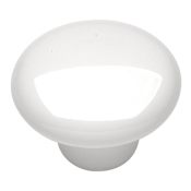 Hickory Hardware Tranquility 1-1/2" Classic Country Traditional Porcelain Round Mushroom Cabinet / Drawer Knob White