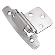Hickory Hardware 3/8 Inch Inset Traditional Cabinet Door Hinge with 170 Degree Opening Angle and Self Close Function - Pair Satin Cloud
