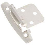 Hickory Hardware Variable Overlay Traditional Cabinet Door Hinge with 170 Degree Opening Angle and Self Close Function - Pair Satin Nickel