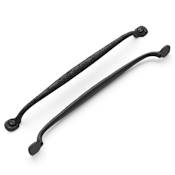 Hickory Hardware Refined Rustic 12 Inch (305 mm) Center to Center Raw Vintage Hammered Appliance Handle / Appliance Pull Black Iron