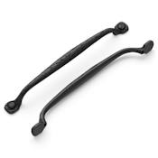 Hickory Hardware Refined Rustic 8-13/16" (224 mm) Center to Center Vintage Raw Hammered Large Cabinet Handle / Drawer Pull Black Iron