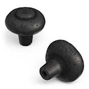 Hickory Hardware Refined Rustic Pack of (10) - 1-1/4 Inch Vintage Rustic Raw Look Mushroom Cabinet Knobs / Drawer Knobs Black Iron