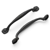 Hickory Hardware Refined Rustic Pack of (5) 8" Center to Center Vintage Raw Farmhouse Appliance Handles / Appliance Pulls Black Iron