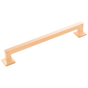Hickory Hardware Studio 8-13/16" Center to Center Square Block Bold Cabinet Handle / Drawer Pull Brushed Golden Brass