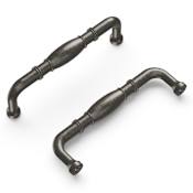 Hickory Hardware Williamsburg 3-3/4" Center to Center Traditional Rustic Farmhouse Cabinet Handle / Drawer Pull Black Nickel Vibed