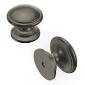 Hickory Hardware Williamsburg Pack of (10) 1-1/4" Classic Vintage Farmhouse Round Cabinet Knobs / Drawer Knobs Black Nickel Vibed