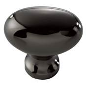 Hickory Hardware Williamsburg 1-1/4" Traditional Rustic Farmhouse Classic Oval Egg Cabinet Knob / Drawer Knob with Mounting Hardware Black Nickel