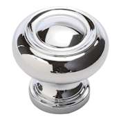 Hickory Hardware Cottage 1-1/4" Vintage Farmhouse Country Round Cabinet Knob / Drawer Knob Chrome