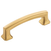 Hickory Hardware Bridges Pack of (10) - 3 Inch Center to Center Cabinet Handles / Drawer Pulls Brushed Golden Brass
