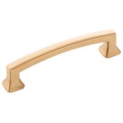 Hickory Hardware Bridges 3-3/4" Center to Center Bridge Style Bold Square Cabinet Handle / Drawer Pull Brushed Golden Brass