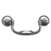 Hickory Hardware Manor House 3-1/2 Inch Center to Center Traditional Drop Bail Drawer Pull Silver Stone