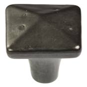 Hickory Hardware Carbonite 1-1/4 Inch Square Pyramid Raw Rustic Forge Cabinet Knob / Drawer Knob Black Iron